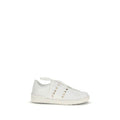 Valentino Garavani white calf leather Bos Taurus low top sneakers with sleek design and subtle branding.