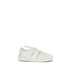 Valentino Garavani white calf leather Bos Taurus low top sneakers with sleek design and subtle branding.
