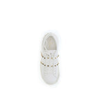 Valentino Garavani white calf leather Bos Taurus low top sneakers with sleek design and subtle branding.