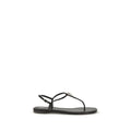 Giuseppe Zanotti Black Calf Leather Bos Taurus Flat Sandals Giuseppe Zanotti