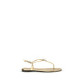 Giuseppe Zanotti Gold Calf Leather Bos Taurus Flat Sandals Giuseppe Zanotti