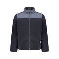 Rifle blue polyester men's jacket with a zip-up front and stand collar, stylish and suitable for casual wear.