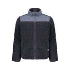 Rifle blue polyester men's jacket with a zip-up front and stand collar, stylish and suitable for casual wear.