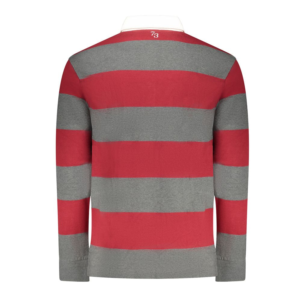 Pepe Jeans Rosso cotton men's polo shirt in red with collar and short sleeves, displayed flat on a white background.