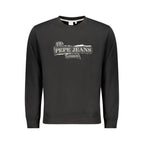 Pepe Jeans Nero cotton men's sweatshirt featuring a relaxed fit and ribbed cuffs, ideal for casual wear.