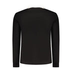 Pepe Jeans black cotton women's hoodie with a relaxed fit and drawstring hood, displayed on a hanger.