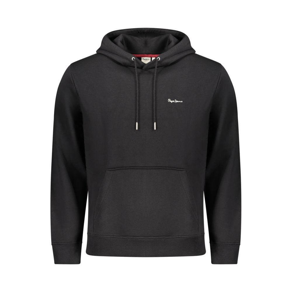 Black Pepe Jeans men's sweatshirt made of polyester, featuring a casual fit and classic crew neckline.