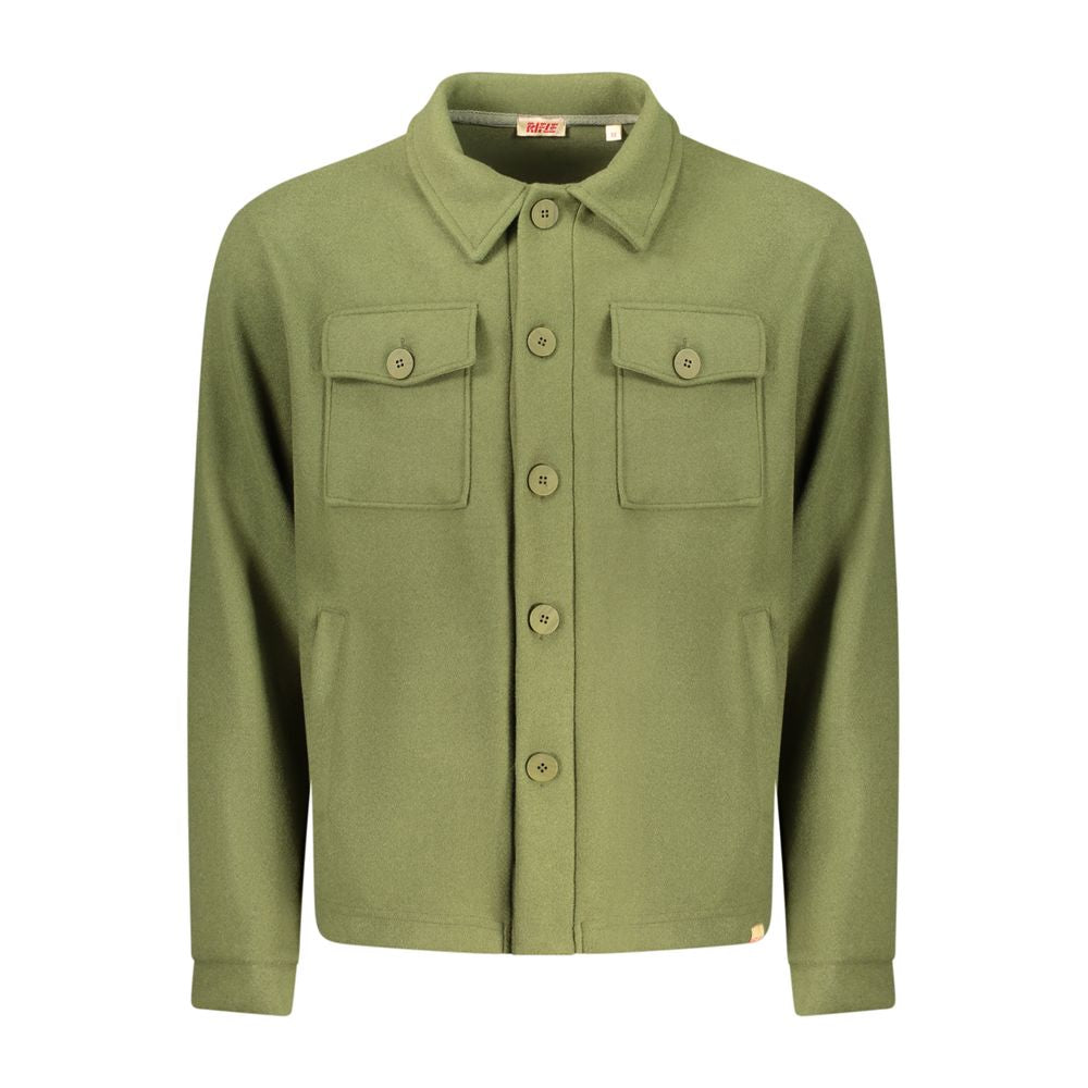 Men's Rifle Verde Cotton Shirt with a button-down collar and long sleeves, featuring a casual, stylish design.