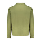 Men's Rifle Verde Cotton Shirt displayed on a hanger, featuring a casual green design with button-up front and collar.