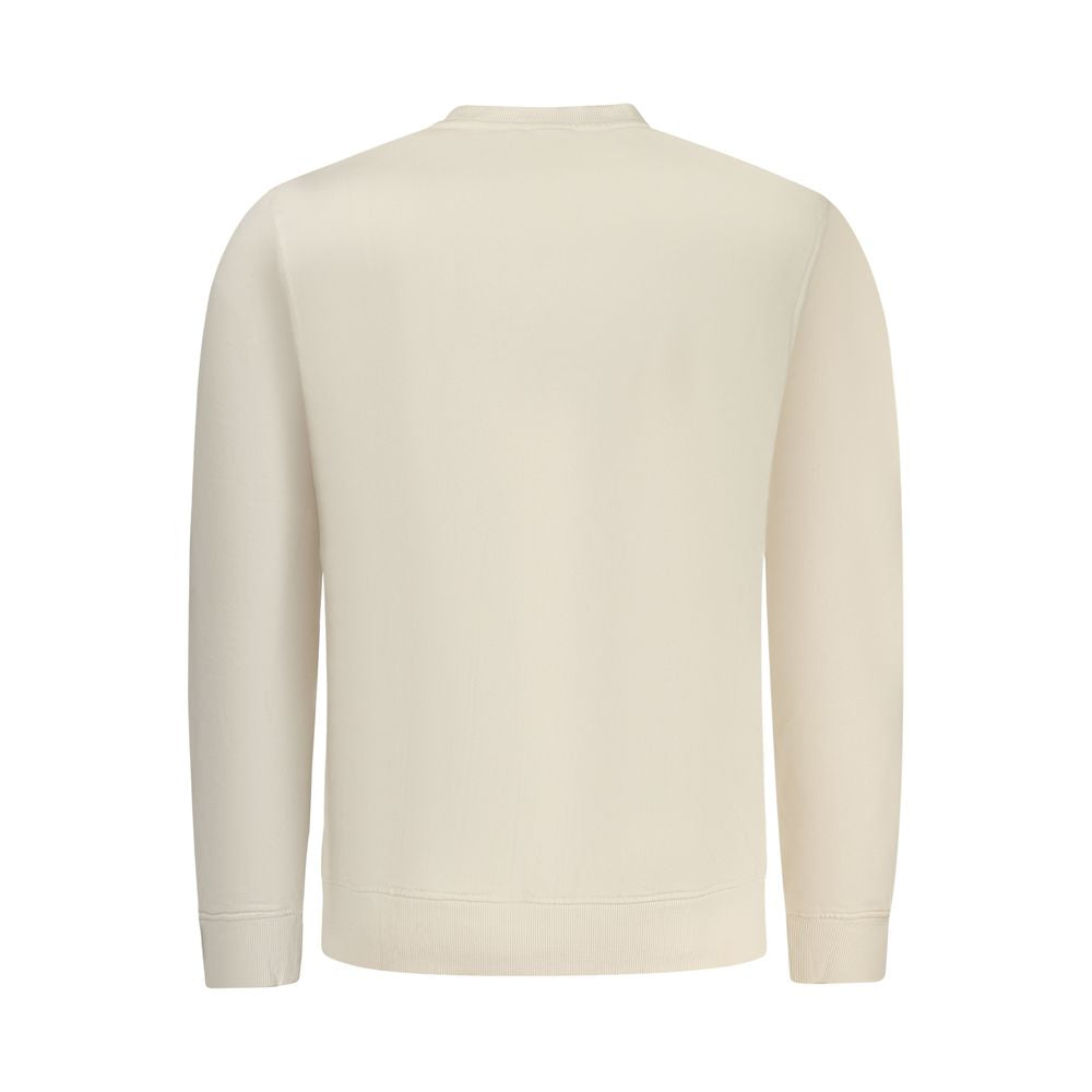 Beige Pepe Jeans cotton men's sweatshirt with ribbed cuffs and crew neckline, casual and comfortable for everyday wear.