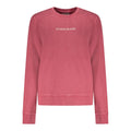 Guess Jeans red cotton women's sweatshirt with a relaxed fit, featuring a crew neckline and casual style.