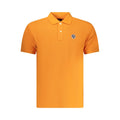North Sails Arancione cotton men's polo shirt showing the front with collar and buttons, in vibrant orange color.