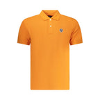 North Sails Arancione cotton men's polo shirt showing the front with collar and buttons, in vibrant orange color.