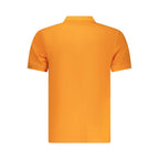 North Sails Arancione cotton men's polo shirt displayed flat, showing its vibrant orange color and classic collar design.