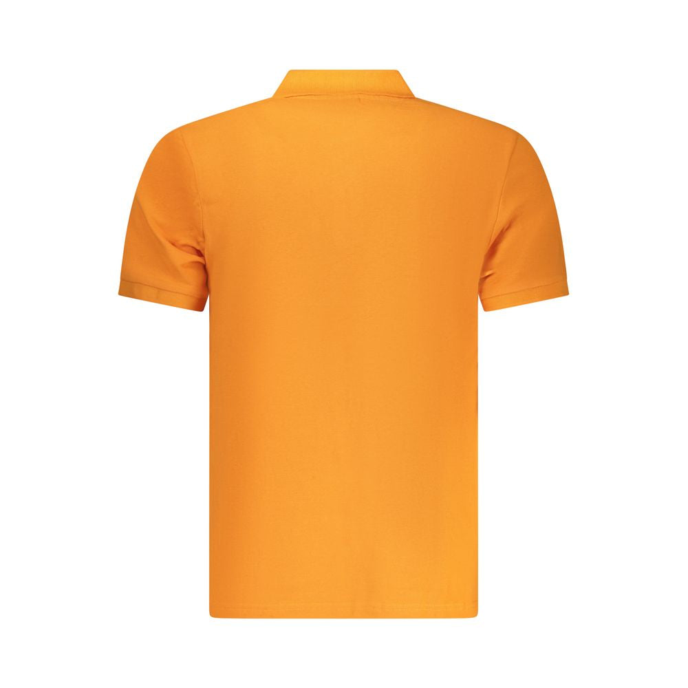North Sails Arancione cotton men's polo shirt displayed flat, showing its vibrant orange color and classic collar design.