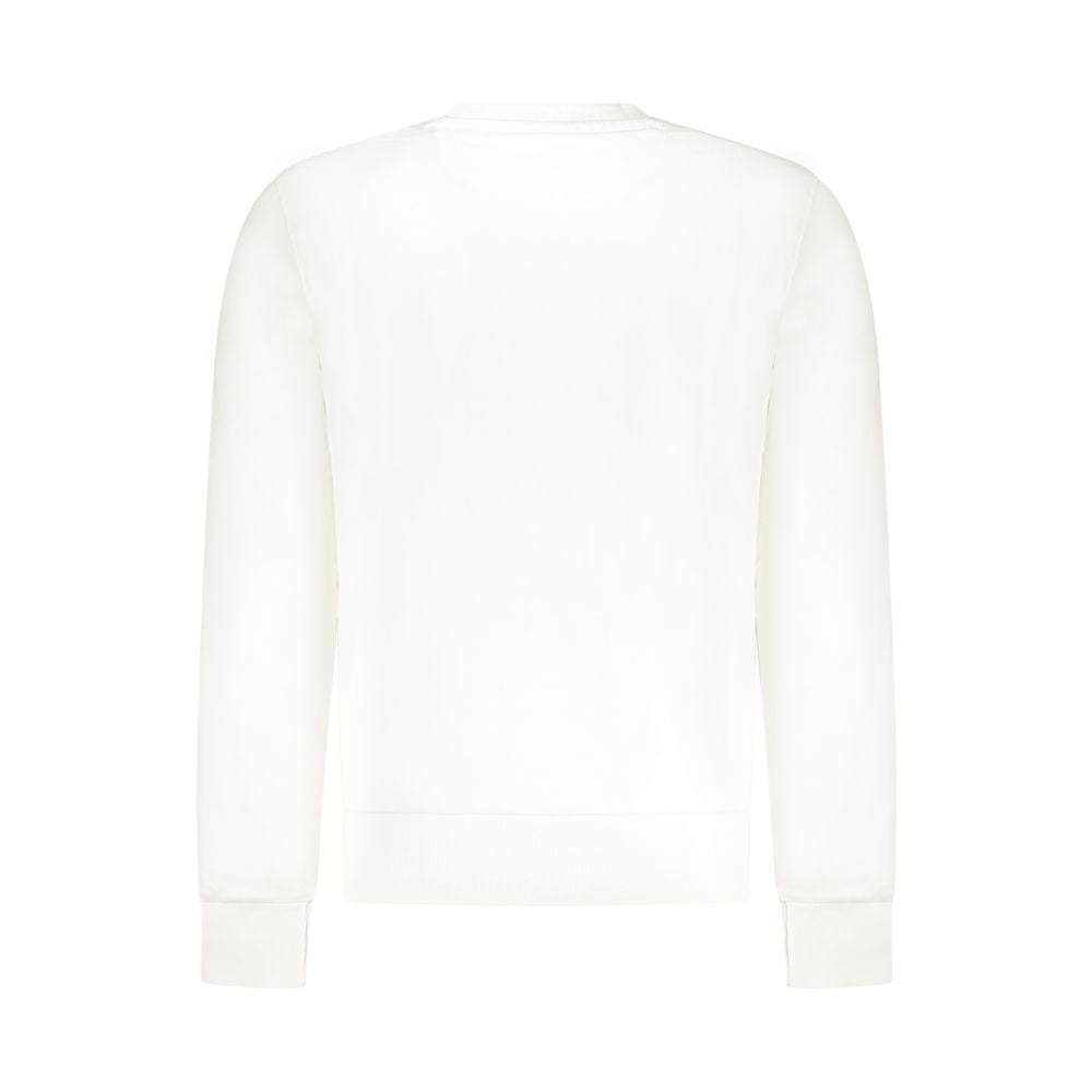 North Sails white cotton men's sweatshirt with a crew neckline and logo detail, casual and comfortable clothing for men.
