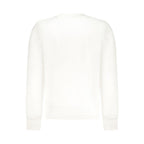 North Sails white cotton men's sweatshirt with a crew neckline and logo detail, casual and comfortable clothing for men.