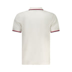 North Sails Bianco cotton men's polo shirt displayed, featuring a classic collar and short sleeves in a clean, white design.