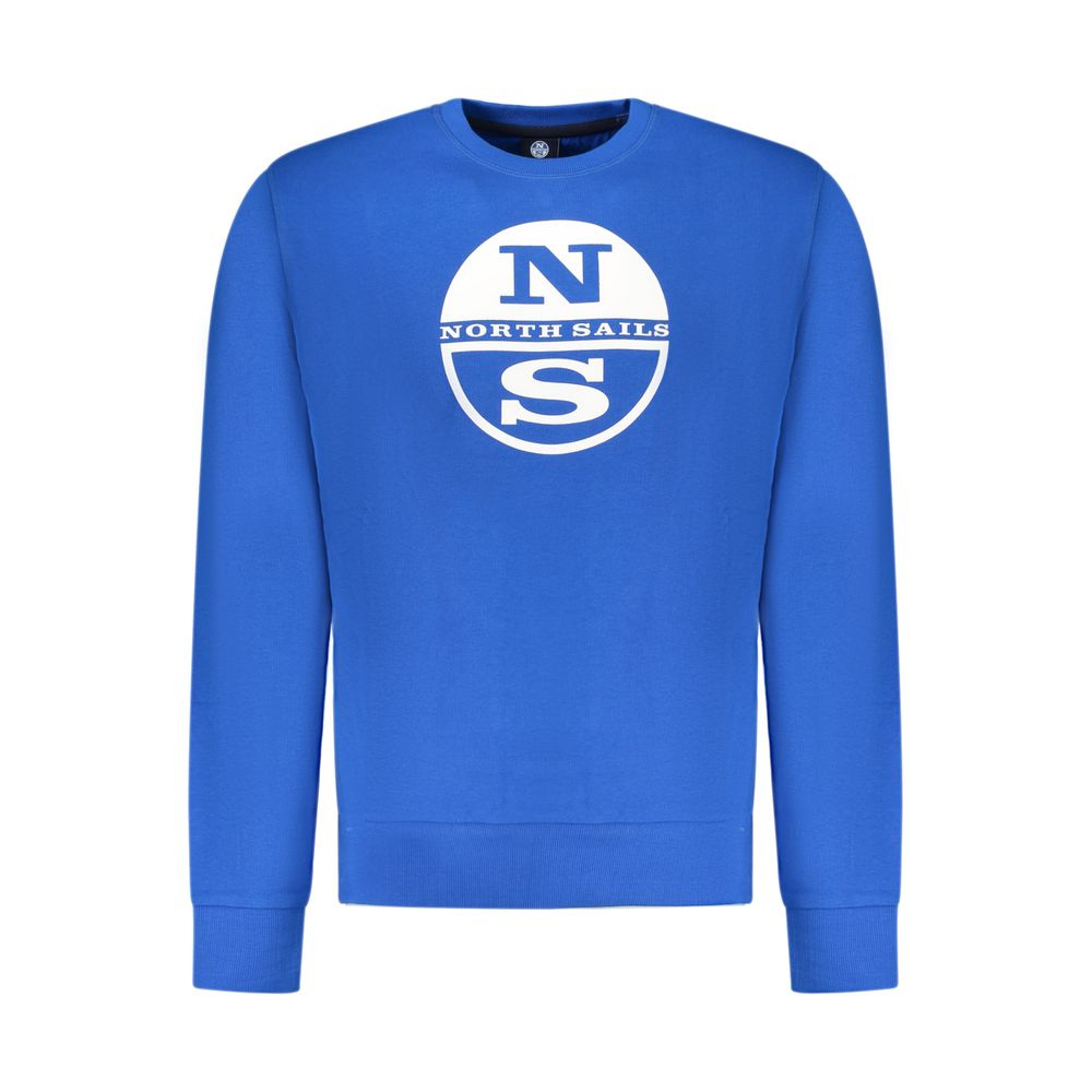 Blue cotton men's sweatshirt by North Sails featuring a relaxed fit and classic crew neckline.