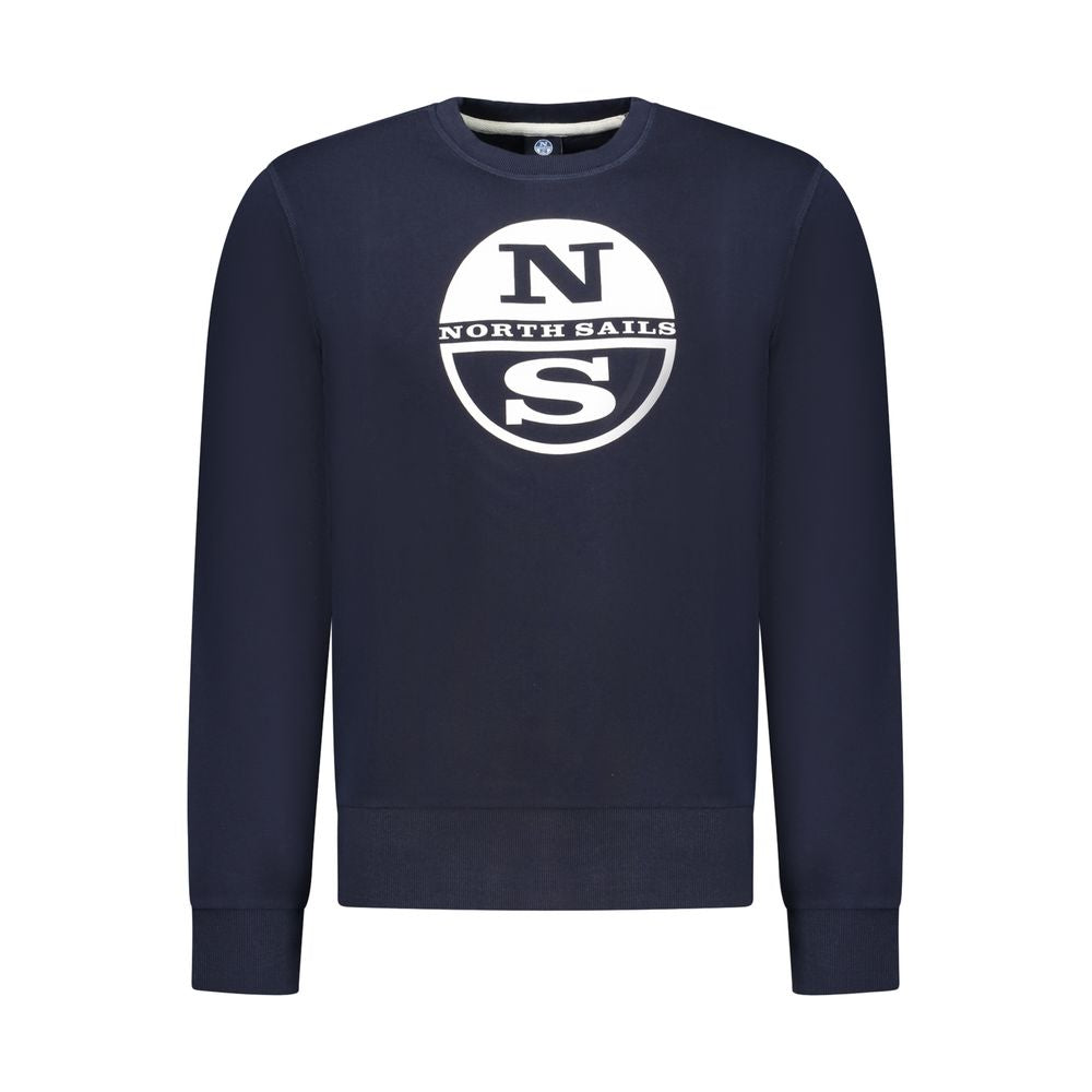 Blue cotton men's sweatshirt by North Sails featuring a classic crewneck and relaxed fit.