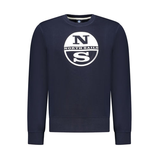 North Sails Blue Cotton Men Sweatshirt North Sails