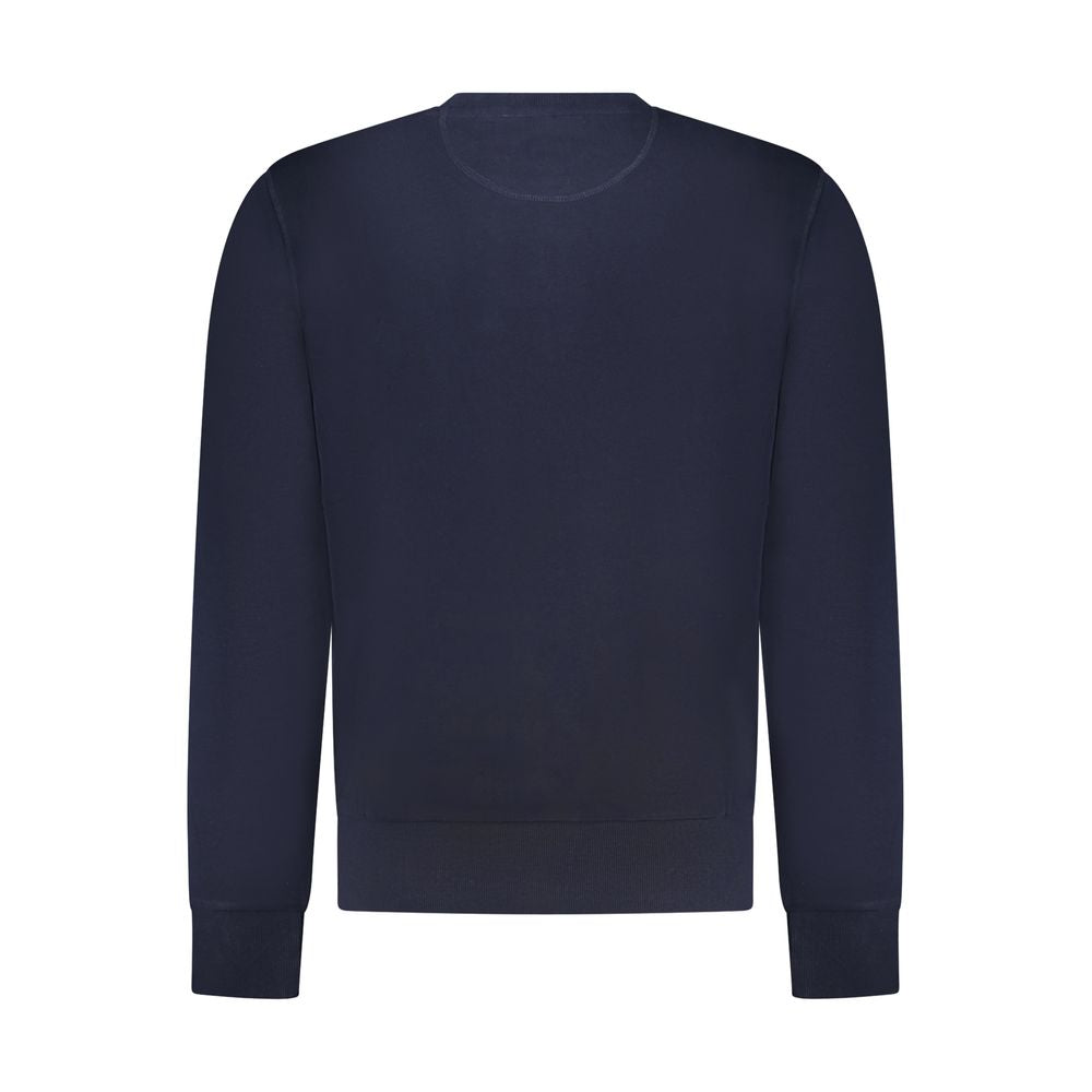 North Sails blue cotton men's sweatshirt with crew neck and long sleeves, casual and comfortable clothing.