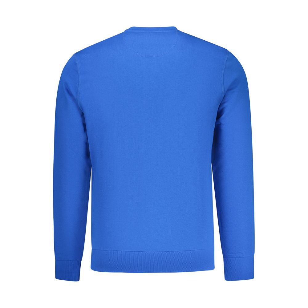 North Sails blue cotton men's sweatshirt shown with round neckline and long sleeves, casual style.