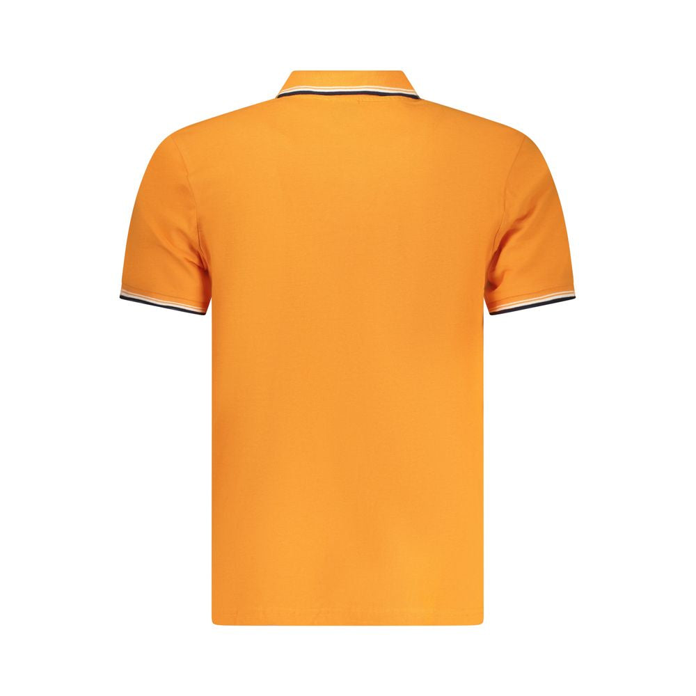 North Sails Arancione cotton men's polo shirt displayed on a hanger, featuring a classic collar and short sleeves.