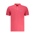 Red cotton men's polo shirt by North Sails with a classic collar and short sleeves, displayed flat on a white background.
