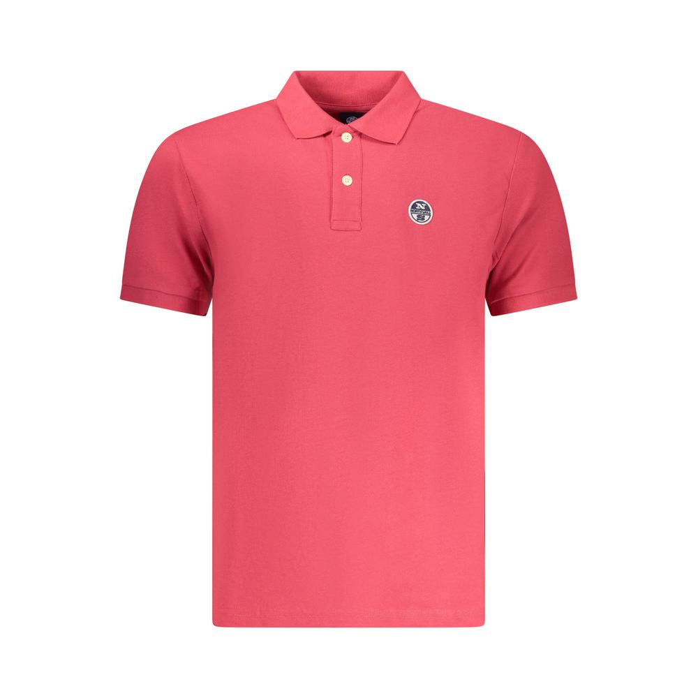 Red cotton men's polo shirt by North Sails with a classic collar and short sleeves, displayed flat on a white background.