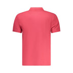 Red cotton men's polo shirt by North Sails, featuring a classic collar and short sleeves, displayed on a plain background.