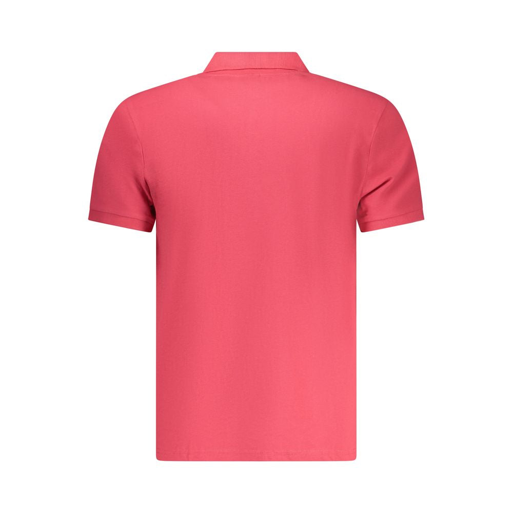 Red cotton men's polo shirt by North Sails, featuring a classic collar and short sleeves, displayed on a plain background.