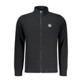 Black North Sails cotton men's sweatshirt with a crew neck and long sleeves, featuring subtle branding and a comfortable fit.