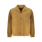 Men's Rifle Marrone polyester shirt with long sleeves and button front, featuring a casual, stylish design.
