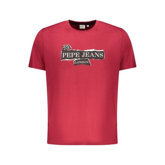 Pepe Jeans Red Cotton Men T-Shirt Pepe Jeans