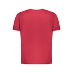 Red Pepe Jeans cotton men's T-shirt with a classic crew neck and short sleeves, designed for casual wear.