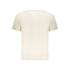 Beige cotton men's T-shirt by Pepe Jeans, casual fit, with short sleeves and round neckline, displayed on a plain background.