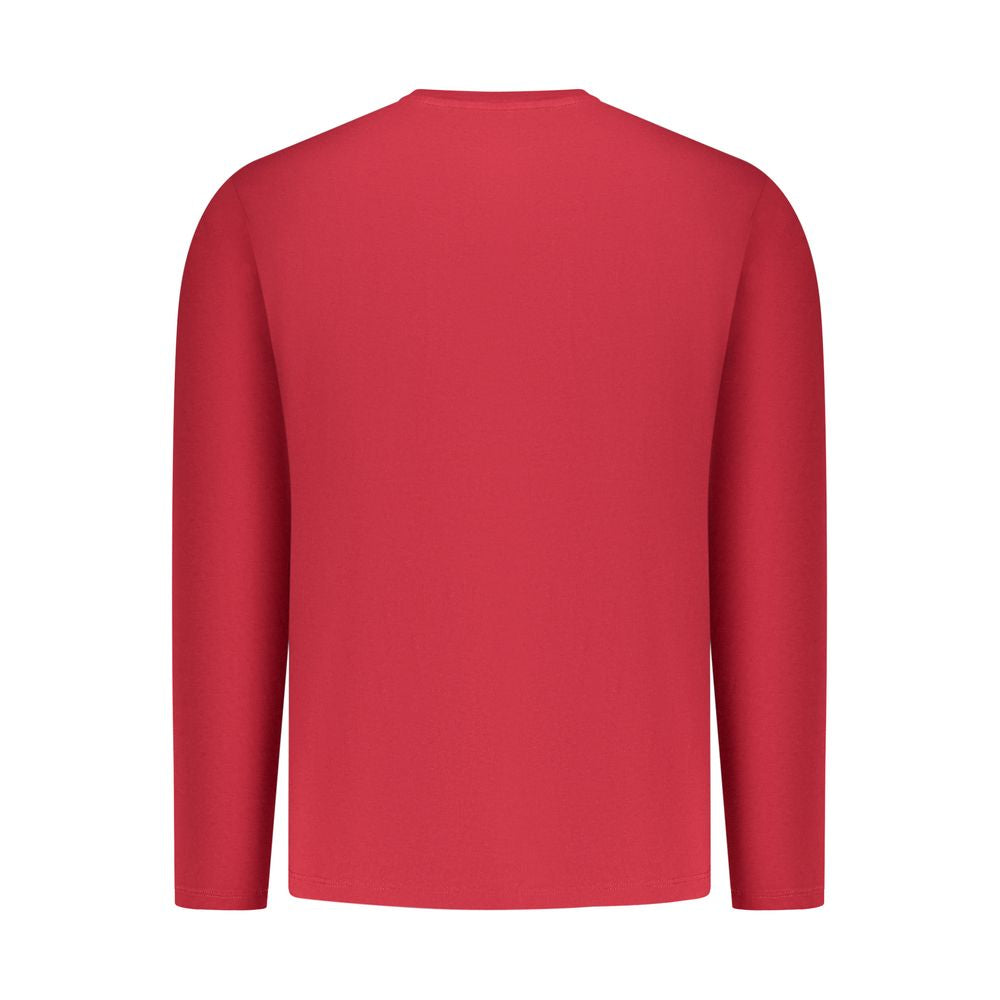 Pepe Jeans Rosso cotton men's T-shirt in red with round neckline and short sleeves, casual everyday wear.
