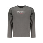 Pepe Jeans men's gray cotton T-shirt with round neckline and short sleeves, casual style, front logo detail.