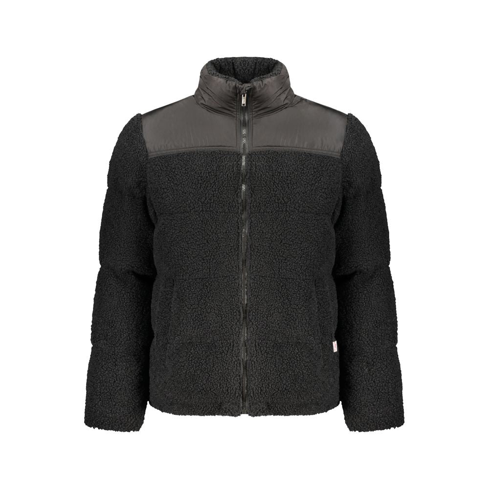 Black Rifle men's polyester jacket with a sleek design, featuring a front zipper, stand collar, and functional pockets.