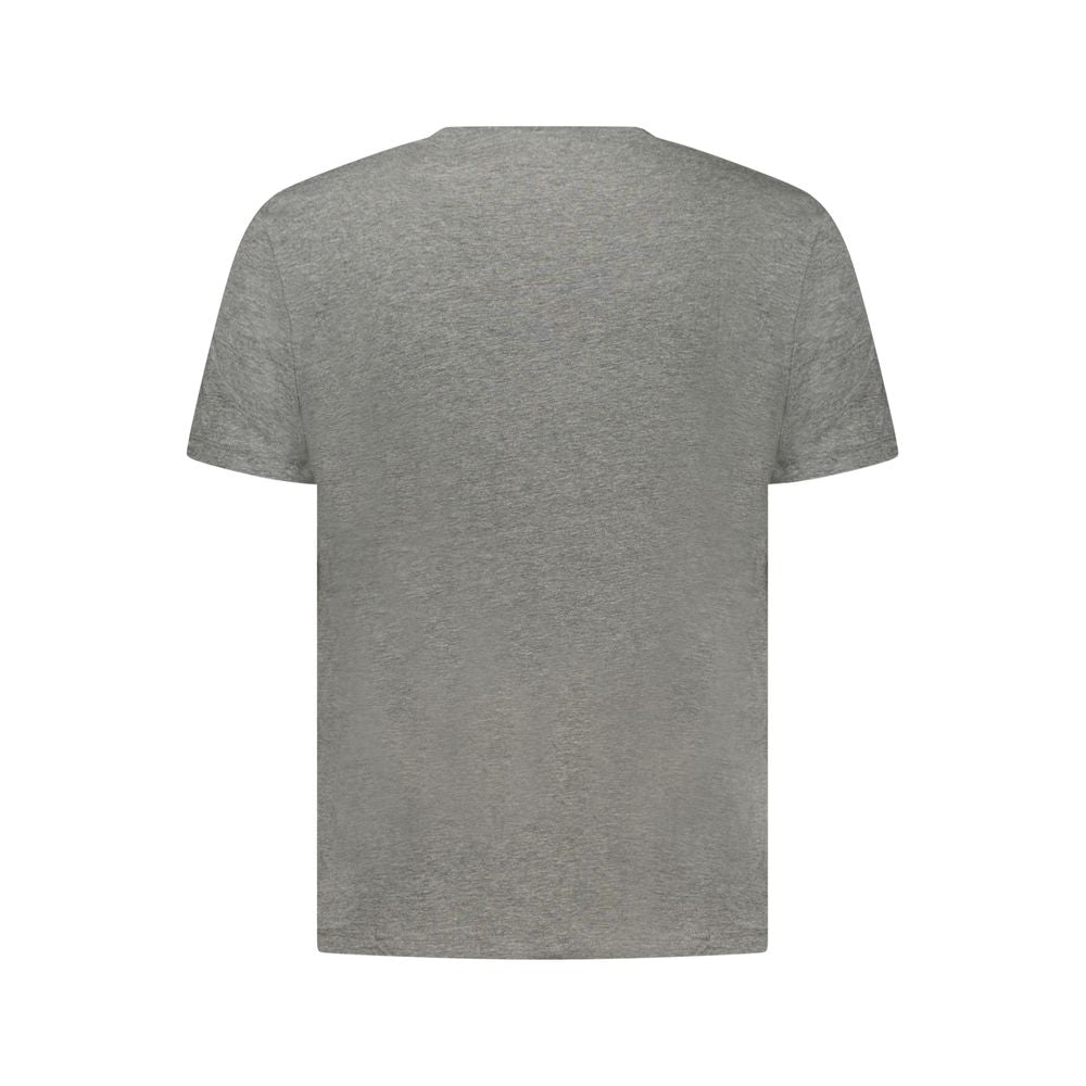 Pepe Jeans men's gray cotton T-shirt with round neckline and short sleeves, casual and comfortable fit.