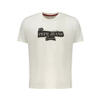 White cotton men's T-shirt by Pepe Jeans, featuring a classic fit and simple design.