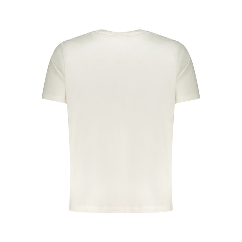 White cotton men's T-shirt by Pepe Jeans with a classic fit and crew neckline, displayed on a plain background.