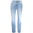 Pepe Jeans Azzurro cotton women's jeans shown in a casual fit with classic five-pocket design and light blue denim color.