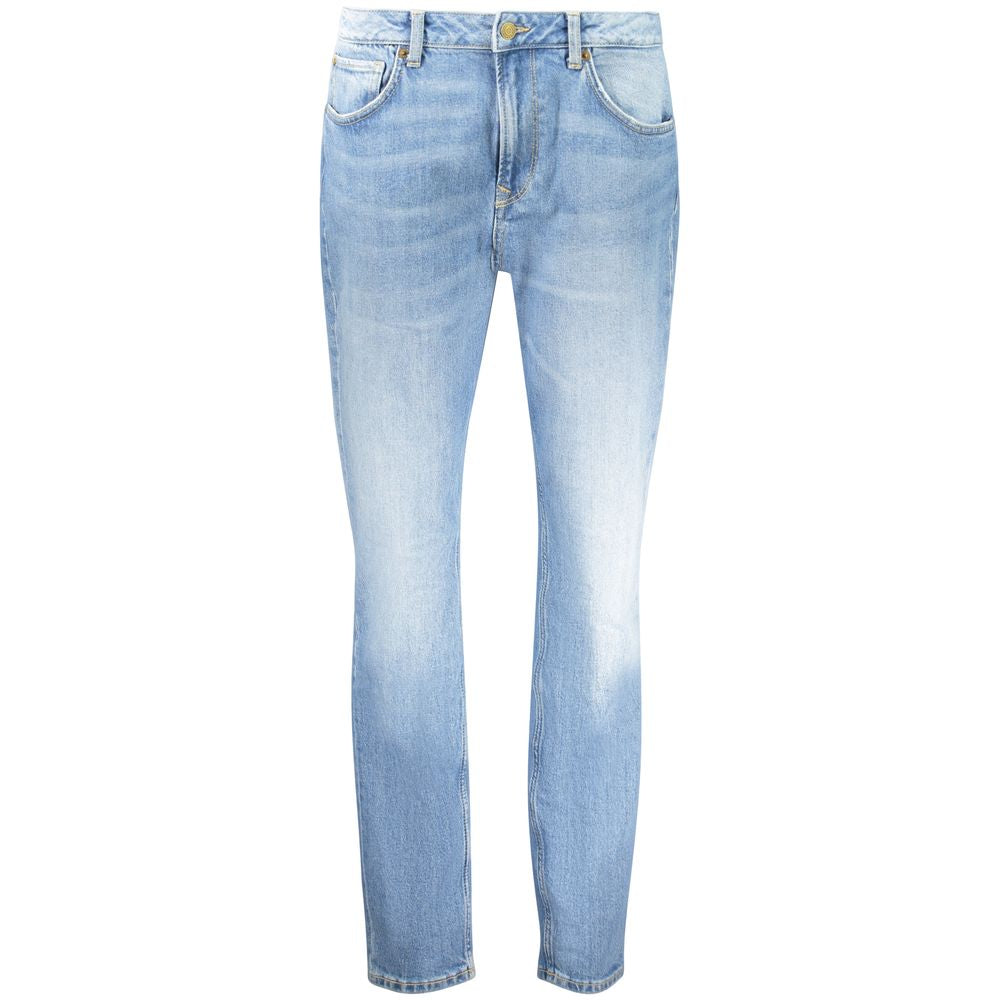 Pepe Jeans Azzurro cotton women's jeans shown in a casual fit with classic five-pocket design and light blue denim color.