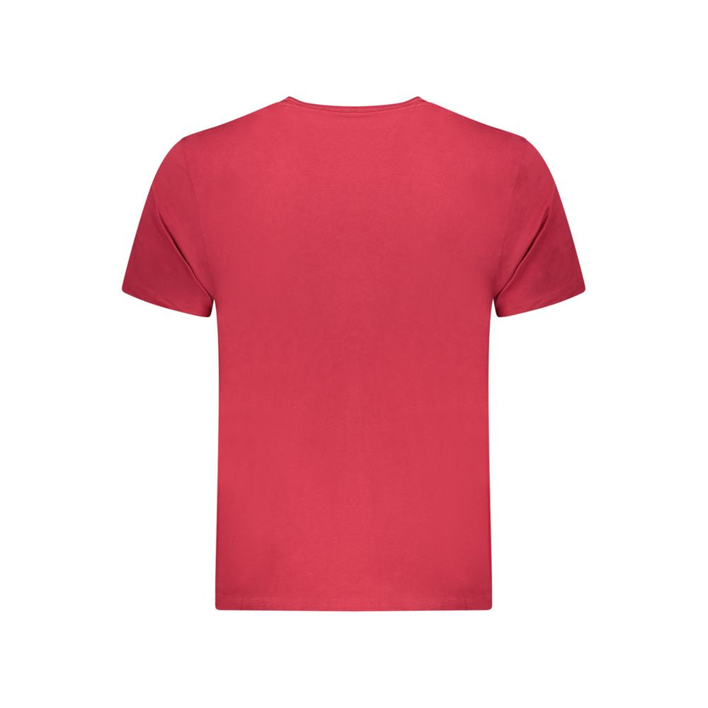 Pepe Jeans Rosso cotton men's T-shirt with round neckline and short sleeves, in a vibrant red color.