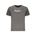 Gray cotton men's T-shirt by Pepe Jeans, featuring a classic crew neck and comfortable fit.