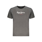 Gray cotton men's T-shirt by Pepe Jeans, featuring a classic crew neck and comfortable fit.