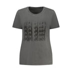 Black cotton women's T-shirt by Pepe Jeans with a classic crew neckline and simple design.