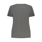 Black cotton women's T-shirt by Pepe Jeans featuring a classic fit and simple crew neckline.